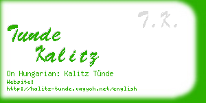 tunde kalitz business card